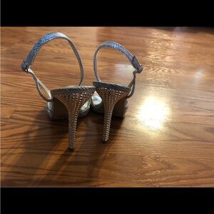 Nine West Silver Stiletto Heels Slingback Design